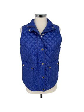 J.Crew Quilted Puffer Vest Bright Purple Blue Size Medium